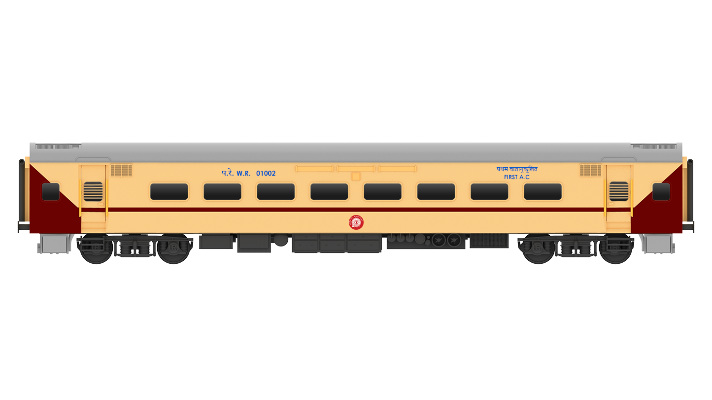 PRE-ORDER: ICF First A.C HO Scale - Utkrisht Livery (2018-Current), Standard Version