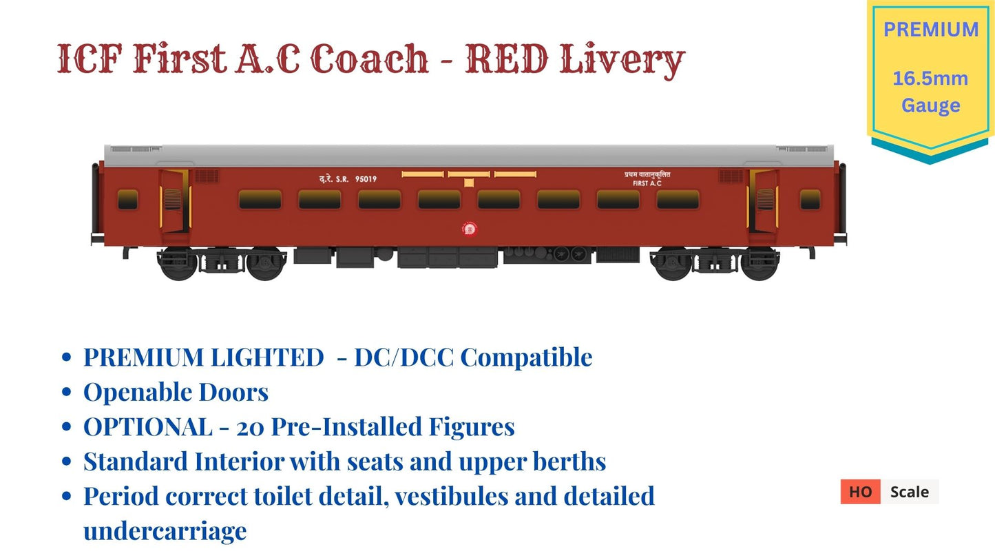 PRE-ORDER: ICF First A.C HO Scale - Red Livery (1955-1990s), Premium Version