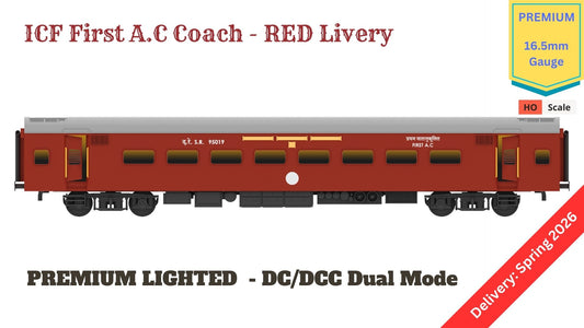 PRE-ORDER: ICF First A.C HO Scale - Red Livery (1955-1990s), Premium Version