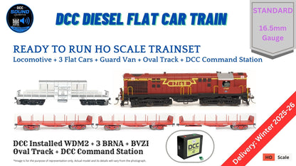 PRE-ORDER: DCC TRAIN Set: Diesel Flat Car Train (With Track and Controller)