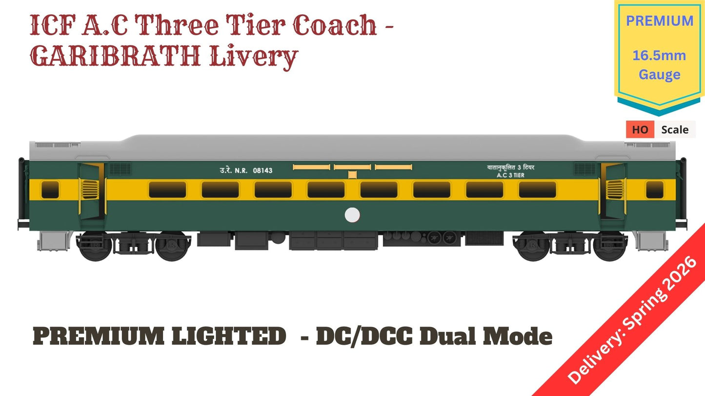 Made to Order: ICF A.C Three Tire HO Scale - Garibrath Livery (2006 onwards), Premium Version