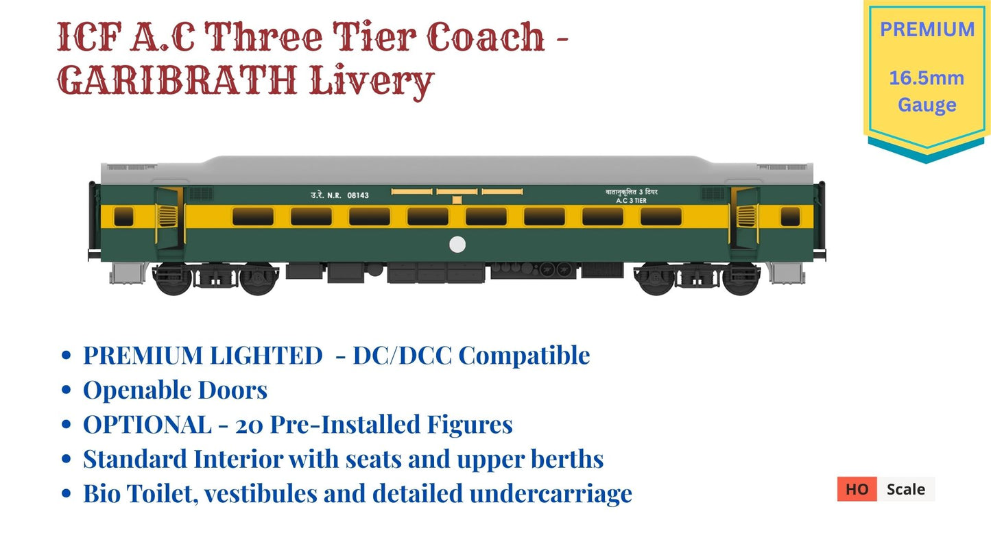 Made to Order: ICF A.C Three Tire HO Scale - Garibrath Livery (2006 onwards), Premium Version