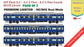 PRE-ORDER: ICF First AC+AC 2 Tier+AC 3 Tier, HO Scale - Blue, Premium, pack of 3