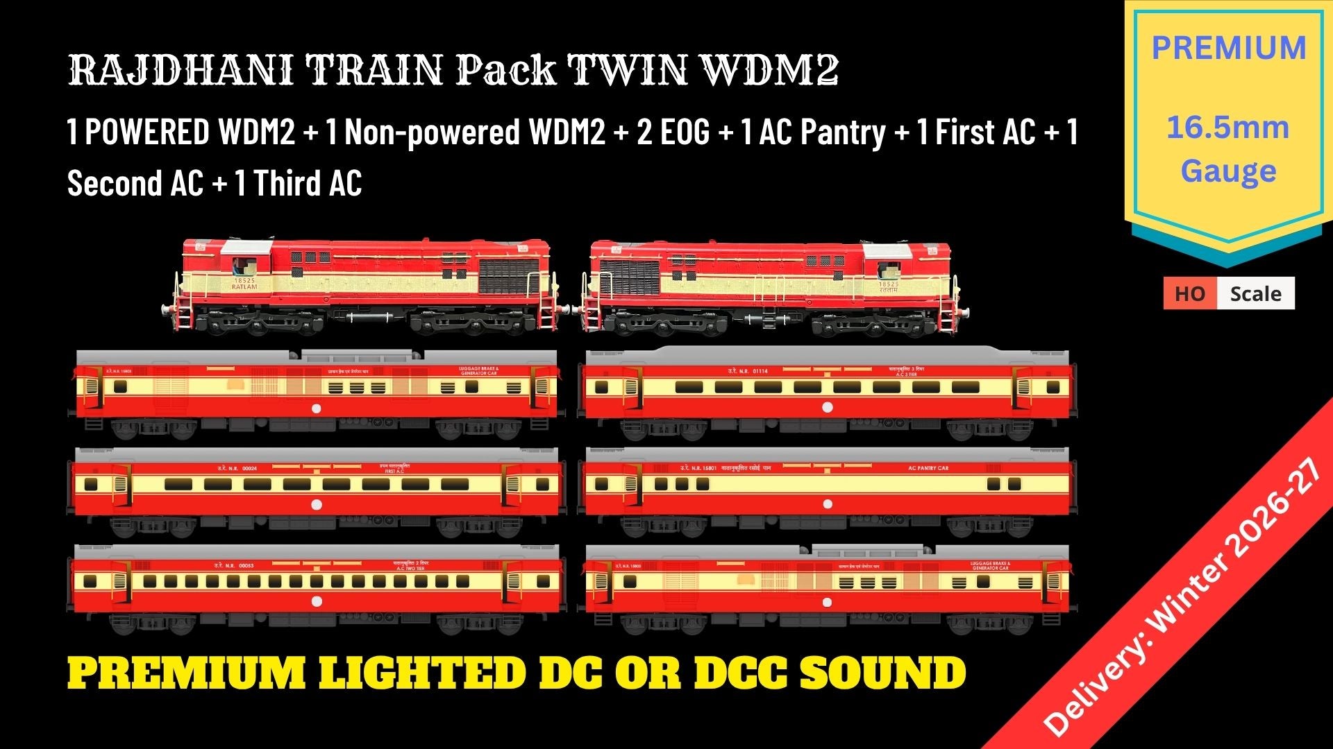 PRE-ORDER: Rajdhani Train Pack with Twin WDM2 - PREMIUM (No Tracks or ...