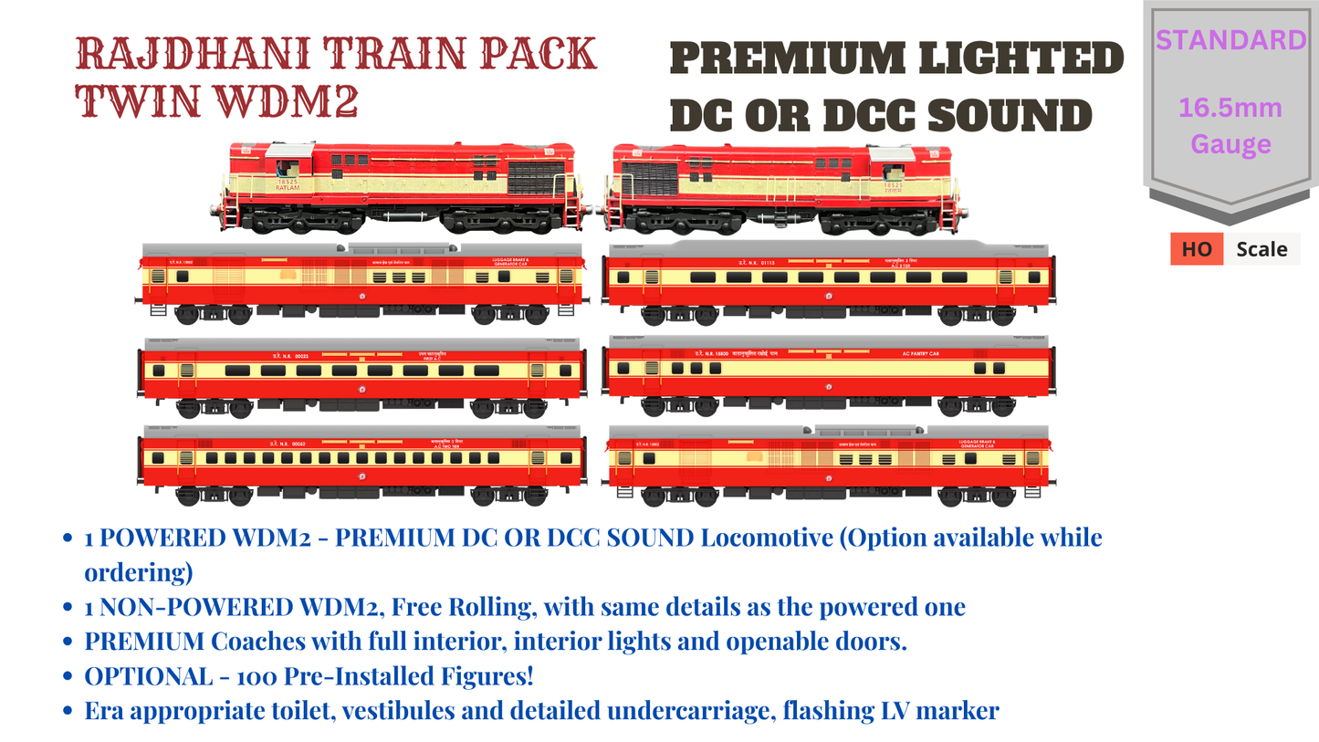 PRE-ORDER: Rajdhani Train Pack with Twin WDM2 - STANDARD (No Tracks or Controller)