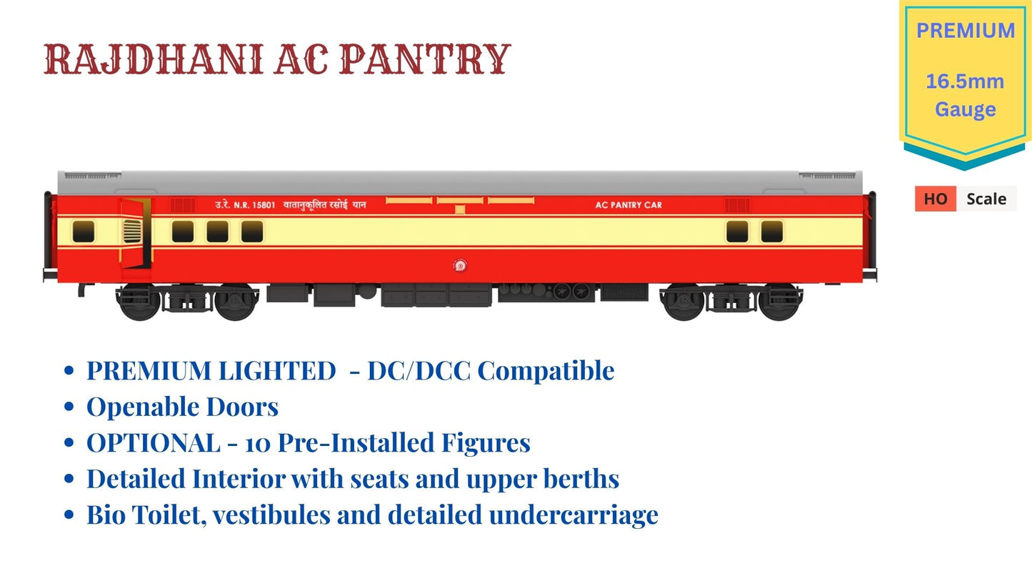 PRE-ORDER: RAJDHANI A.C PANTRY HO Scale - Red-Cream Livery Premium Version