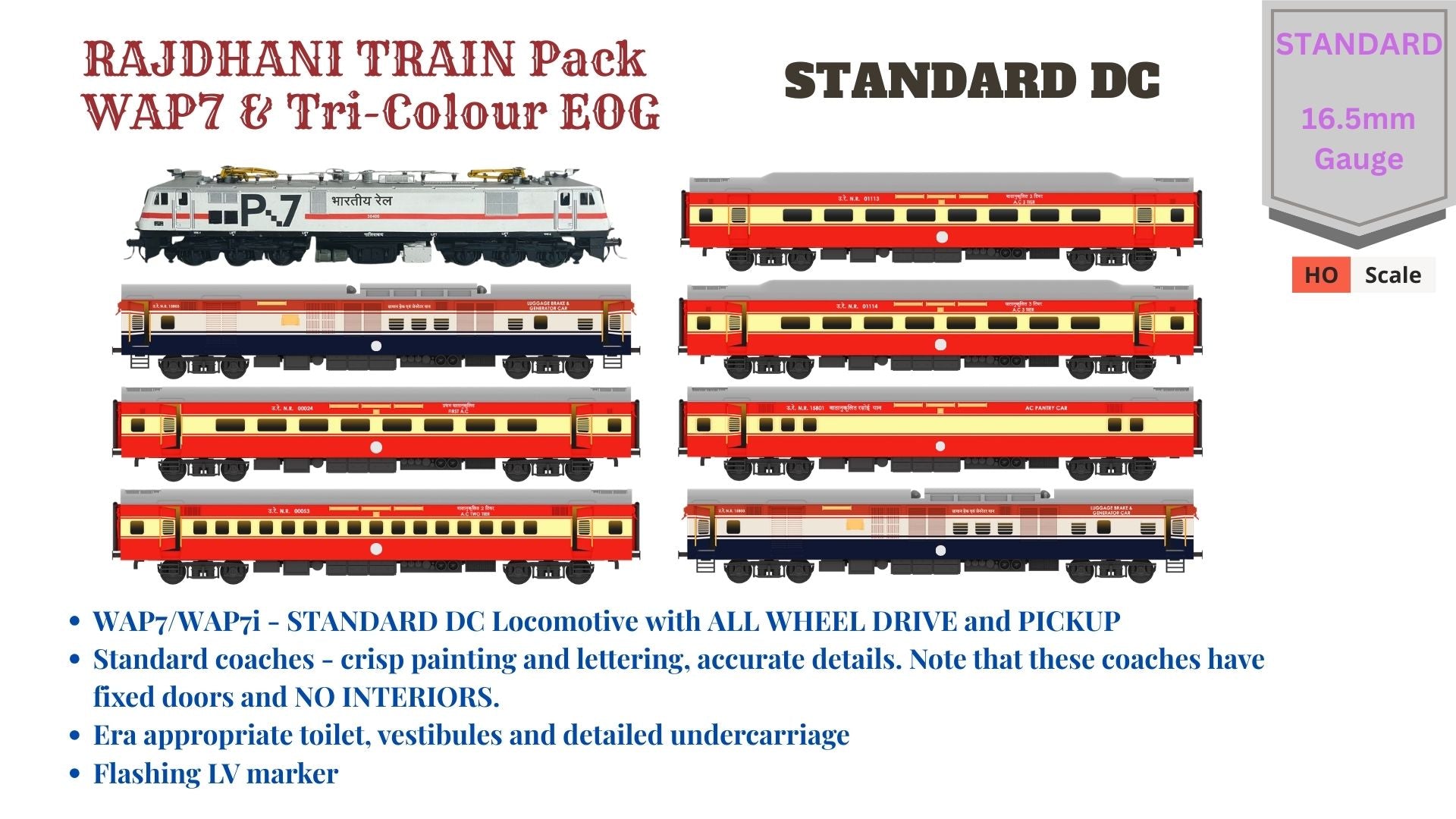 Wap7 Rajdhani PRE-ORDER: Rajdhani Train Pack with WAP7 - STANDARD (No Tracks or Cont ...