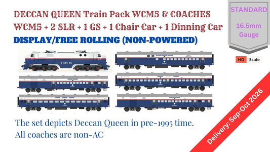 PRE-ORDER: DECCAN QUEEN Train Pack with WCM5 - DISPLAY/Free Rolling