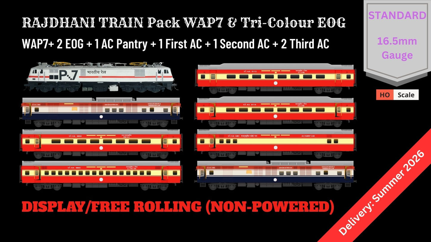 PRE-ORDER: Rajdhani Train Pack with WAP7 - DISPLAY/Free Rolling
