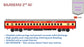 PRE-ORDER: RAJDHANI 2nd A.C HO Scale - Red-Cream Livery Standard Version