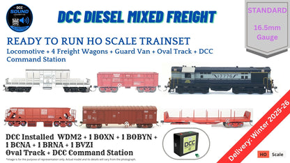 PRE-ORDER: DCC TRAIN Set: Diesel Mixed Freight Train (With Track and Controller)