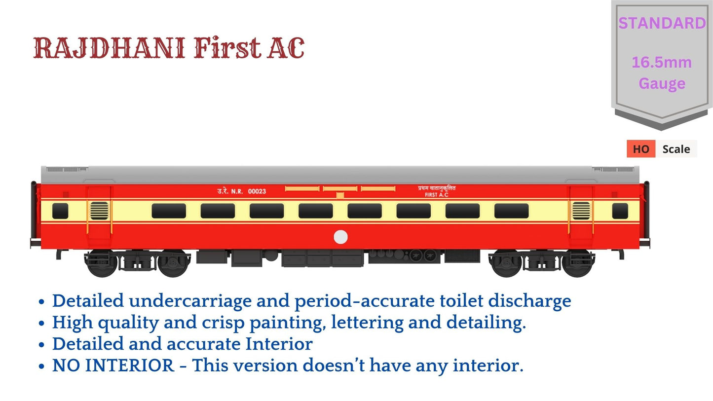 PRE-ORDER: RAJDHANI First A.C HO Scale - Red-Cream Livery Standard Version