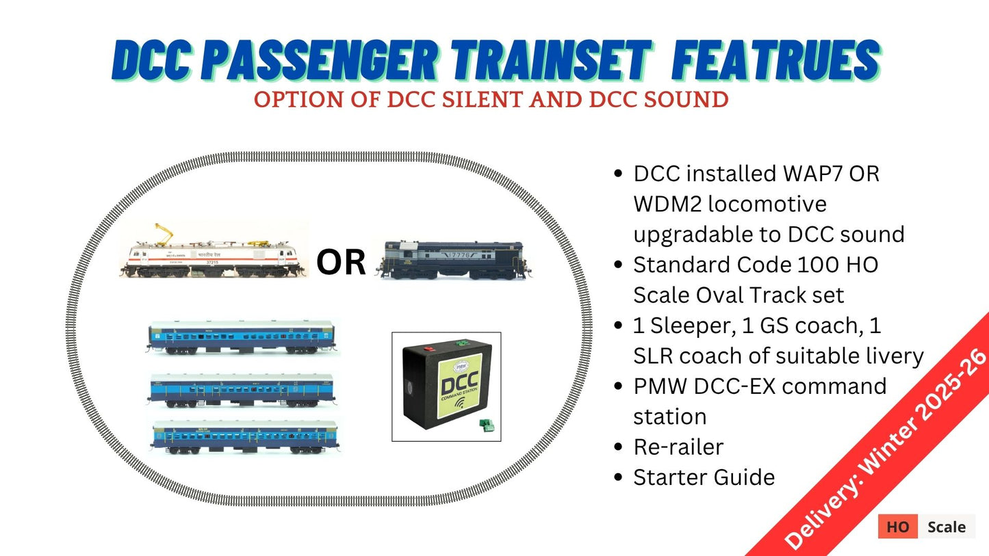 PRE-ORDER: DCC TRAIN Set: Diesel Passenger Train: Blue Livery (With Track and Controller)