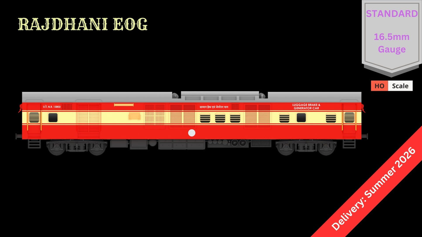 PRE-ORDER: RAJDHANI EOG HO Scale - Red-Cream Livery Standard Version