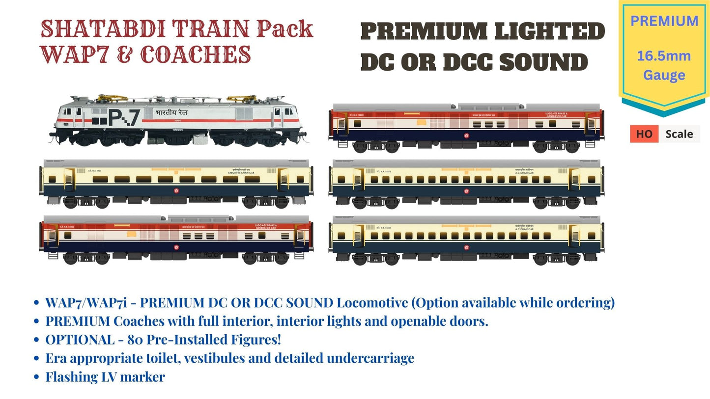PRE-ORDER: Shatabdi Train Pack 2 with WAP7 - PREMIUM (No Tracks or Controller)