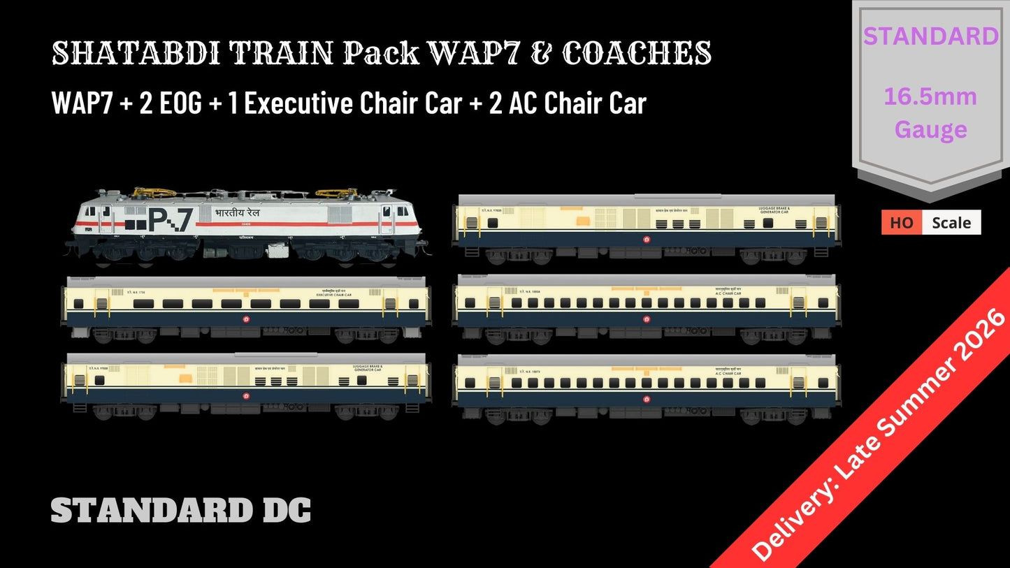 PRE-ORDER: Shatabdi Train Pack 1 with WAP7 - STANDARD (No Tracks or Controller)