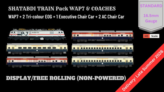 PRE-ORDER: Shatabdi Train Pack 2 with WAP7 - DISPLAY/Free Rolling