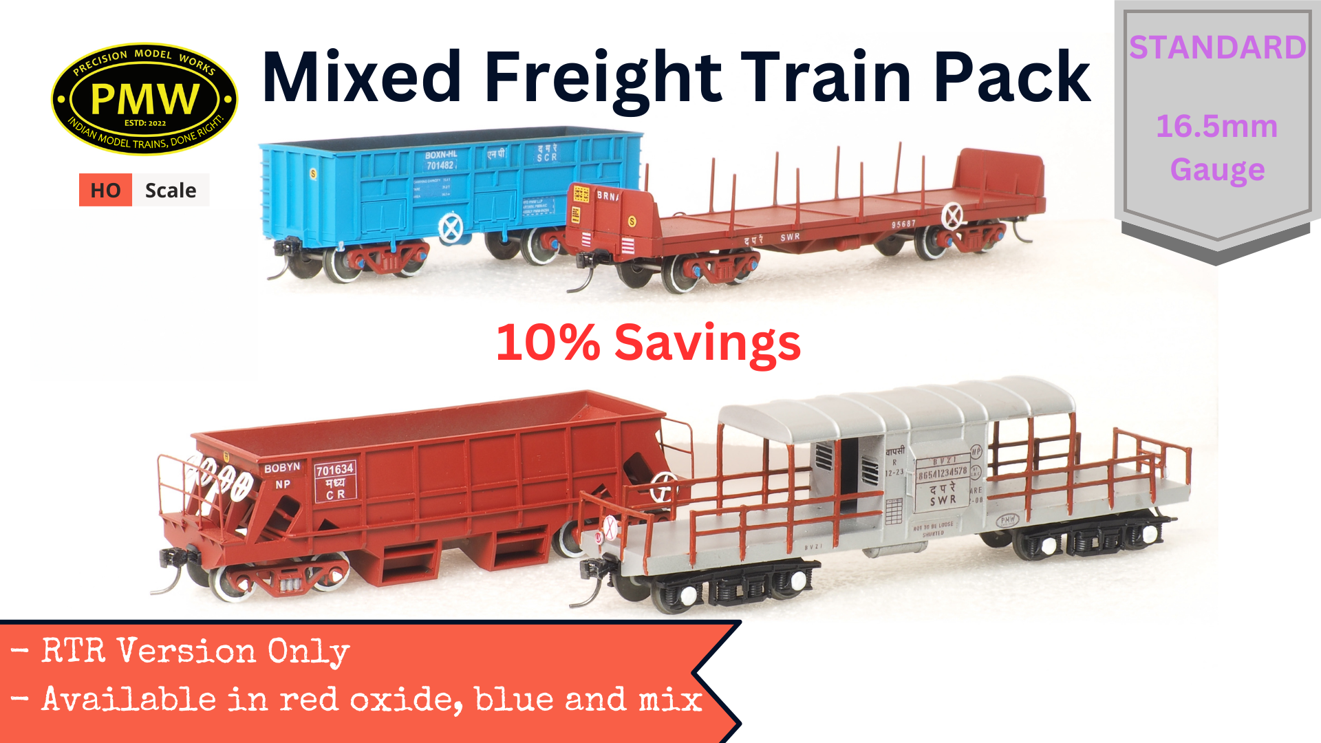Freight Models Ready to Run Mixed Freight Pack - 10% Saving β Precision Model Works