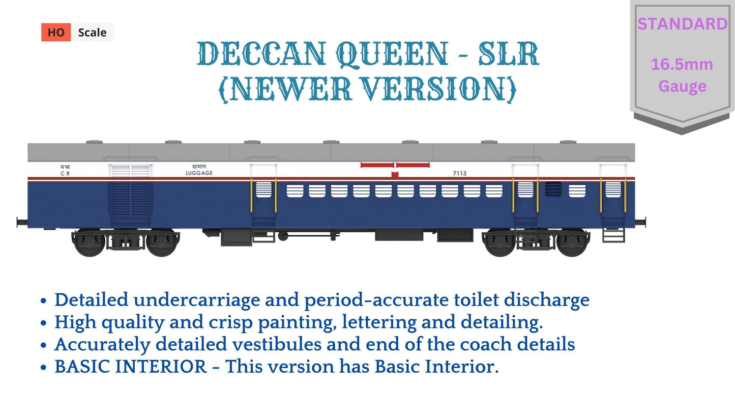 PRE-ORDER: DECCAN QUEEN - ICF SLR (Newer Version), HO Scale - Standard Shell