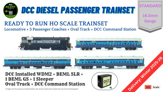 PRE-ORDER: DCC TRAIN Set: Diesel Passenger Train: Blue Livery (With Track and Controller)