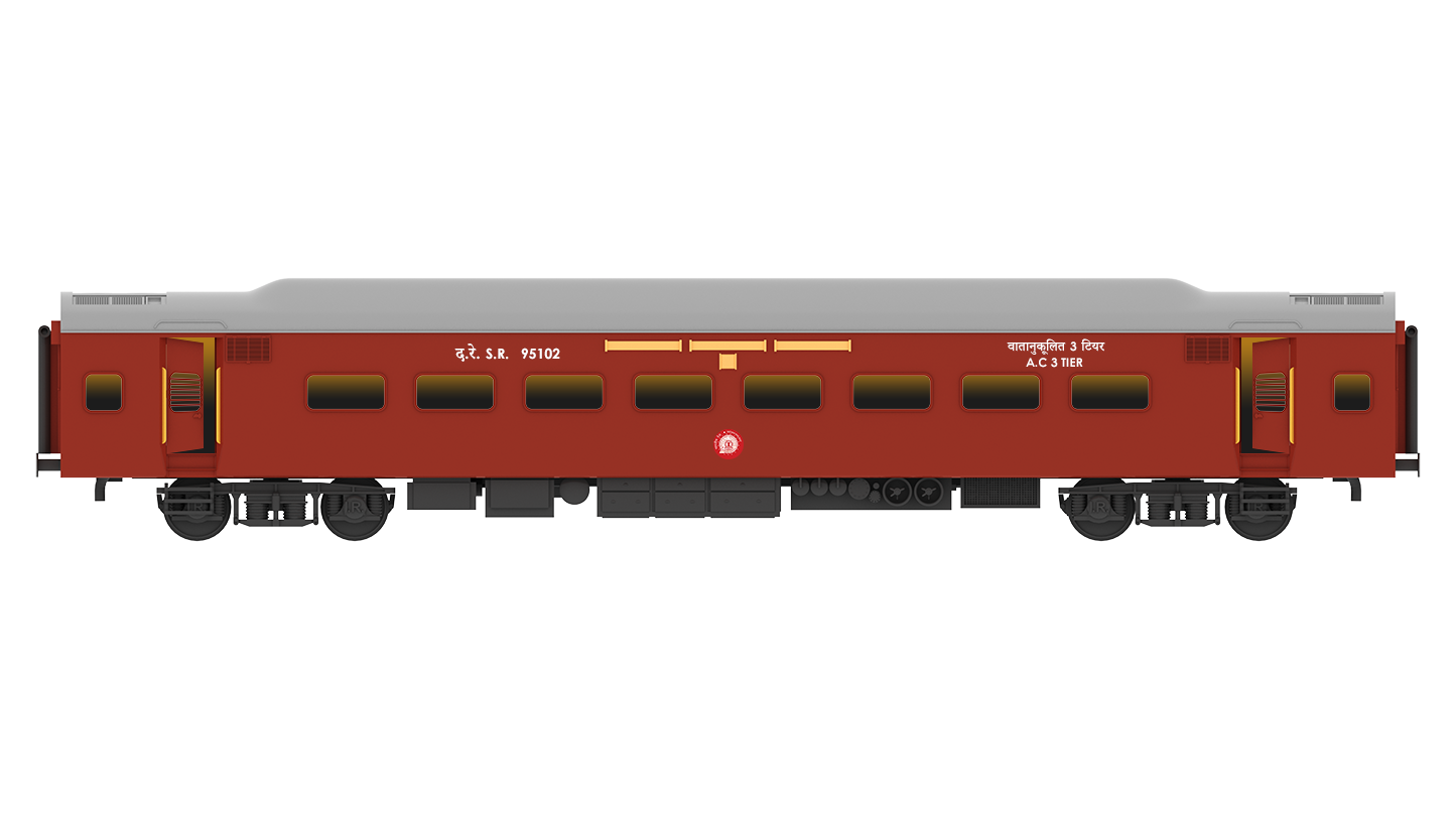 PRE-ORDER: ICF A.C Three Tier HO Scale - Red Livery (1955-1990s), Premium Version