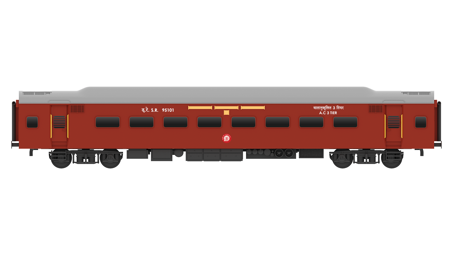 PRE-ORDER: ICF A.C Three Tier HO Scale - Red Livery (1955-1990s), Standard Version