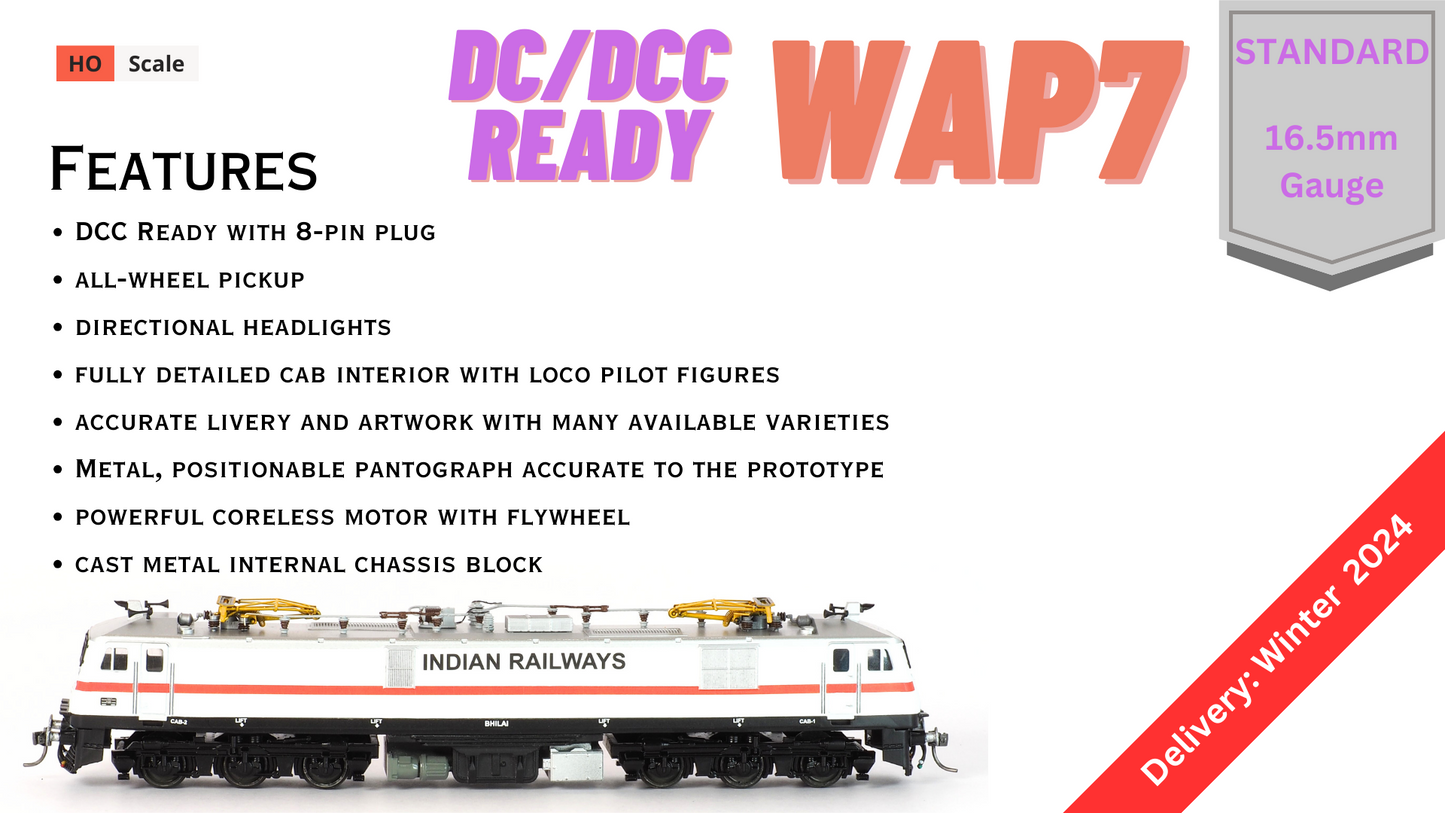 PRE-ORDER: STANDARD DC/DCC READY WAP7i RTR Model in HO Scale (1:87)