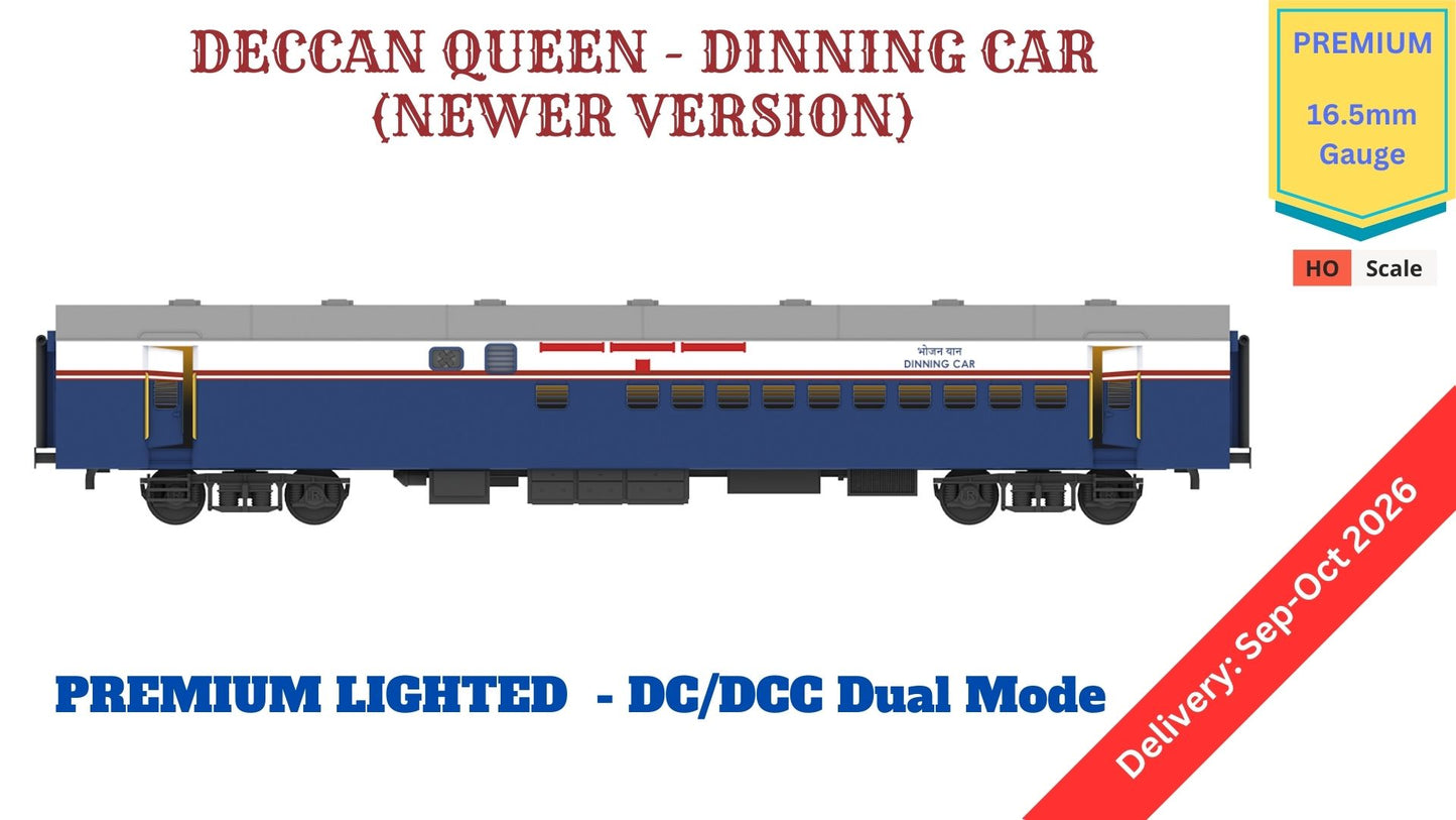 PRE-ORDER: DECCAN QUEEN - DINING CAR (Newer Version), HO Scale - Premium Shell