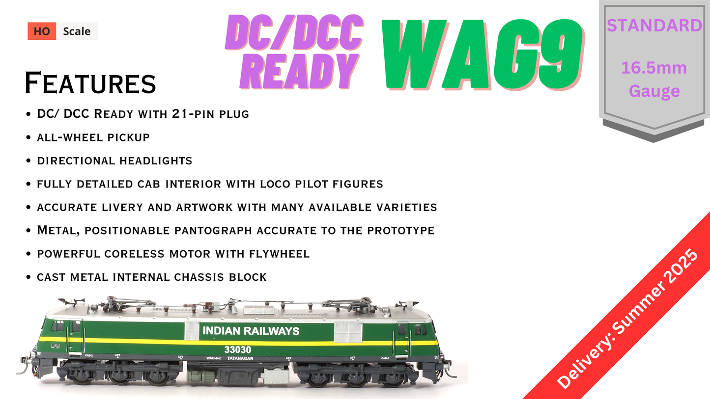 PRE-ORDER: STANDARD DC/DCC READY WAG9 RTR Model in HO Scale (1:87)