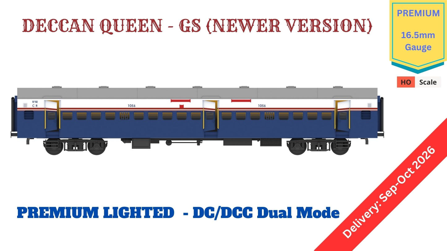 PRE-ORDER: DECCAN QUEEN - ICF GS (Newer Version), HO Scale - Premium Version