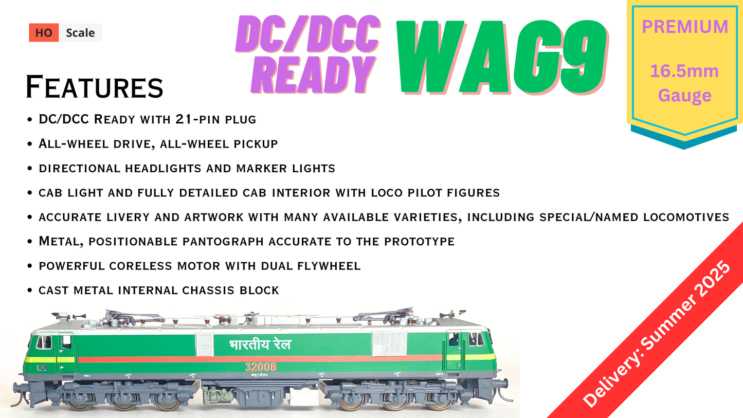 PRE-ORDER: PREMIUM DC/DCC READY WAG9 RTR Model HO Scale (1:87)