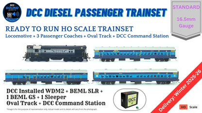 PRE-ORDER: DCC TRAIN Set: Diesel Passenger Train: Blue Livery (With Track and Controller)