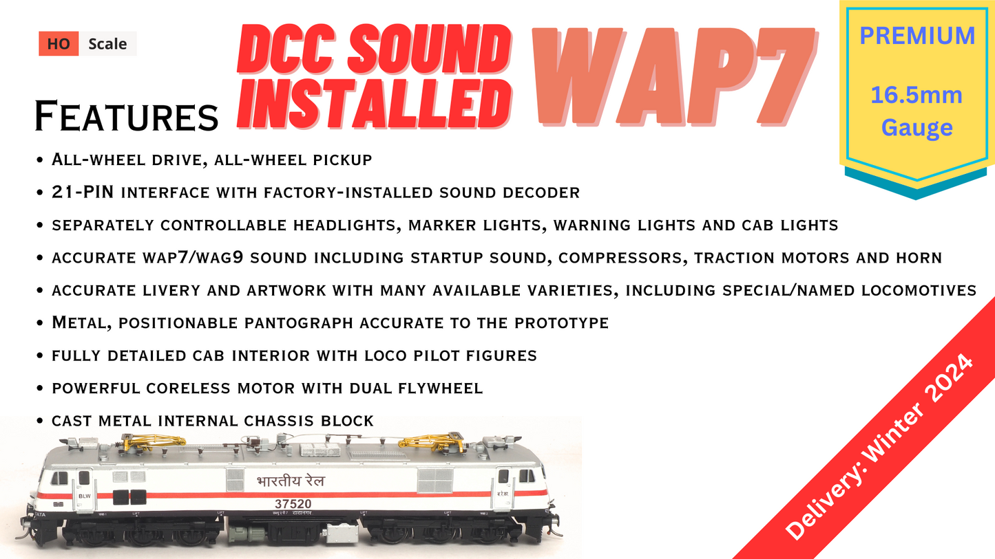 DCC SOUND INSTALLED WAP7/WAP7i RTR Model in HO Scale (1:87)