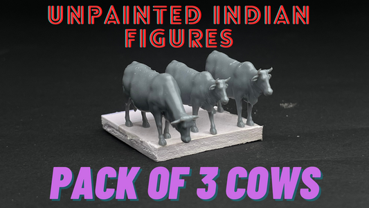 UNPAINTED Figures: Pack Of 3 Cows