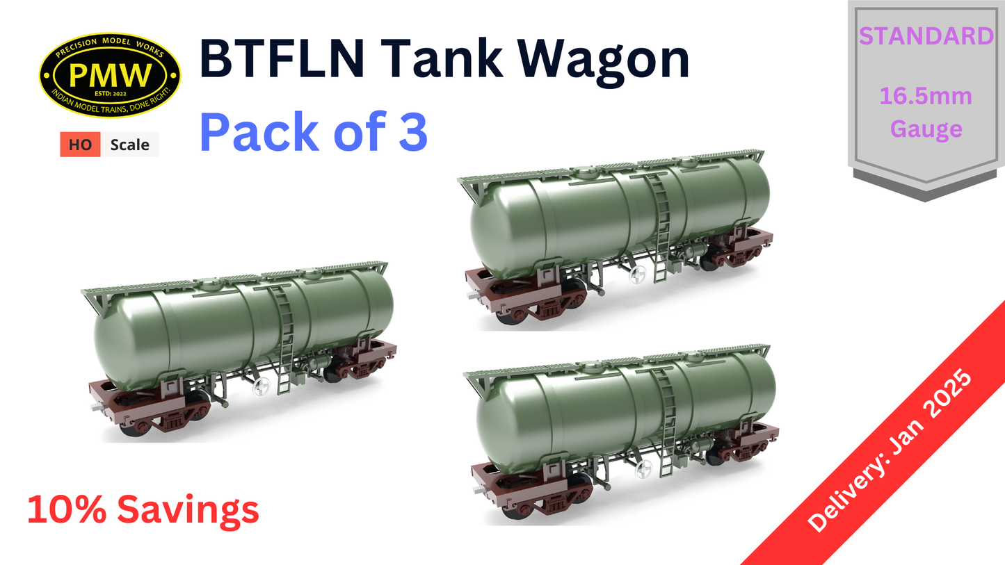 PRE-ORDER - RTR BTFLN, Tank Wagon, HO Scale - Pack of 3