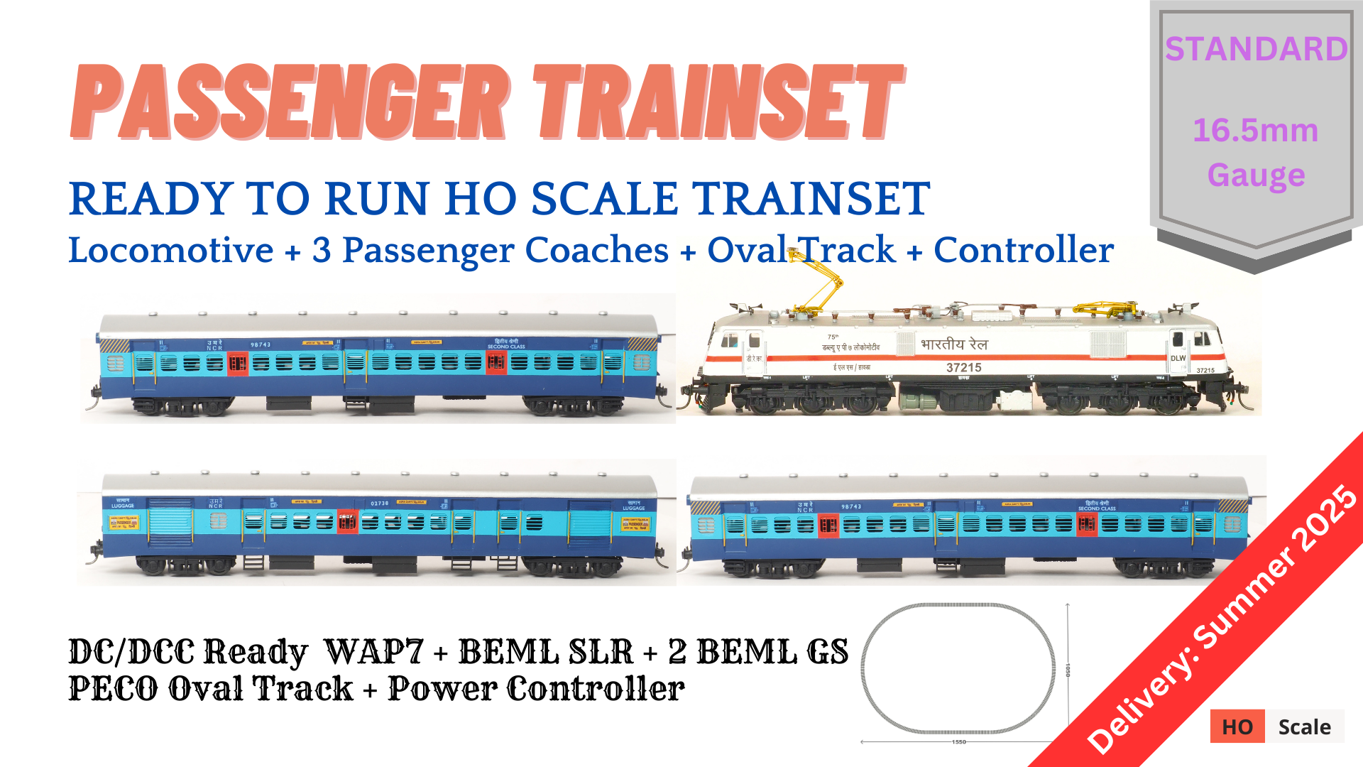 Model Train Set Controller TRAIN SET: Electric Passenger Train (With Track and Controller ...