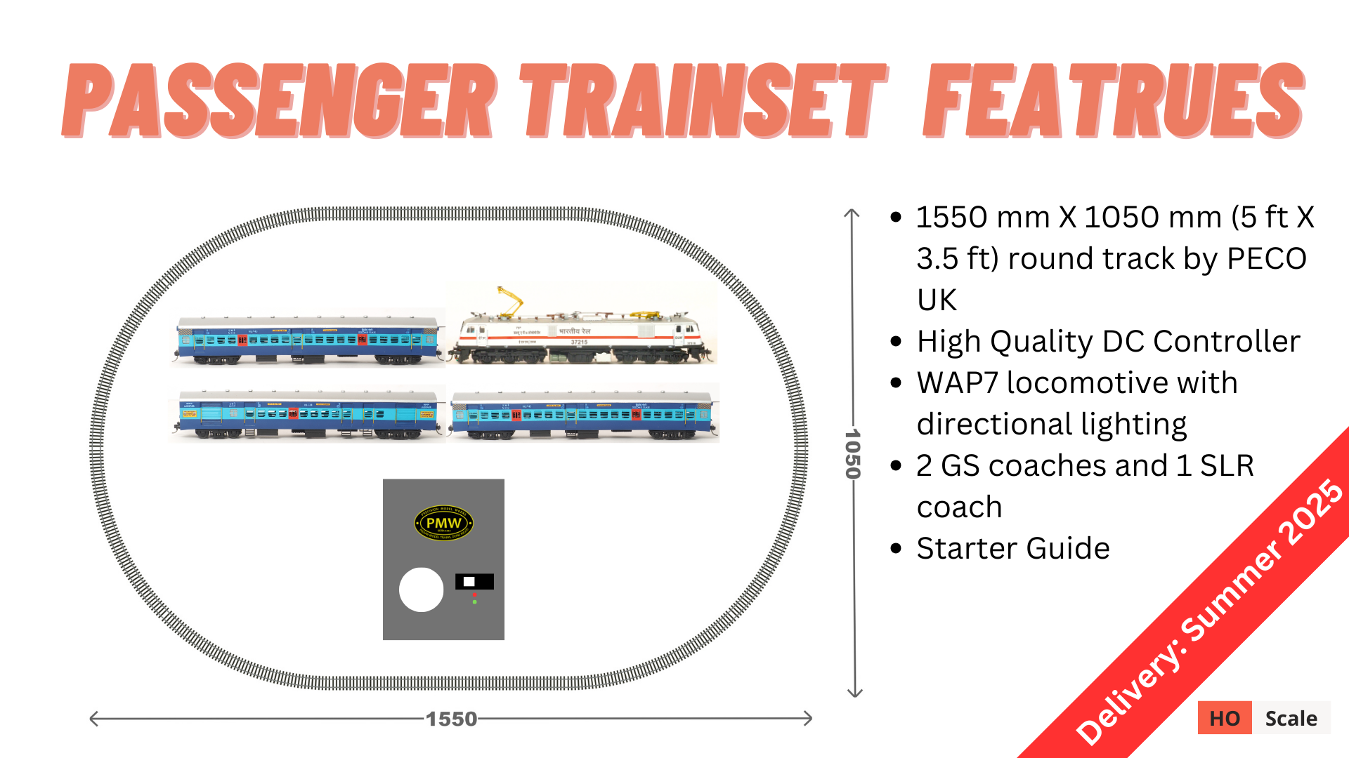 Model Train Set Controller TRAIN SET: Electric Passenger Train (With Track and Controller ...