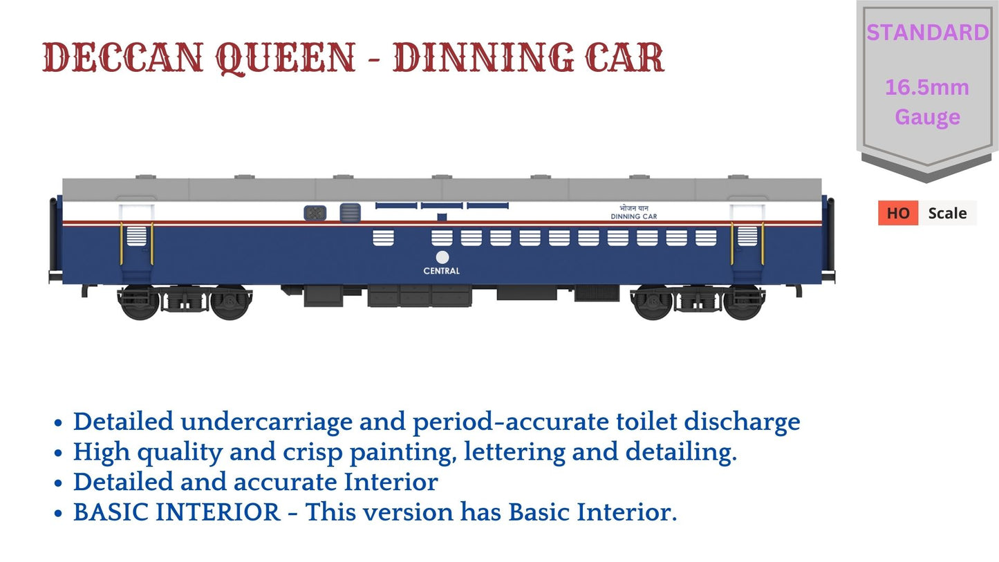 PRE-ORDER: DECCAN QUEEN - DINING CAR, HO Scale - Standard Version