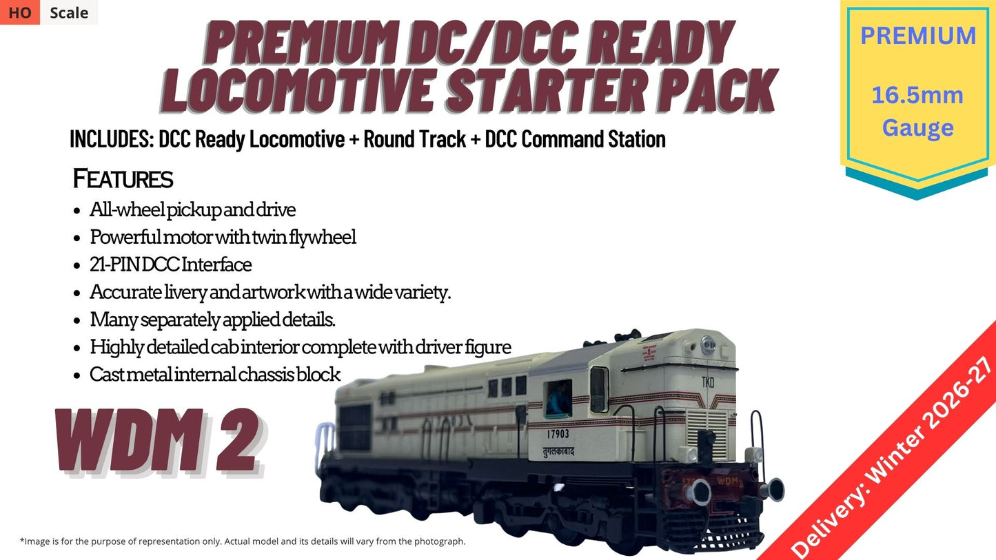 PRE-ORDER: RTR Locmotive Starter Pack - Premium DC/DCC Ready - WDM2