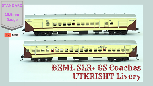 BEML SLR+GS set HO Scale - Utkrisht Livery (2018-Present)
