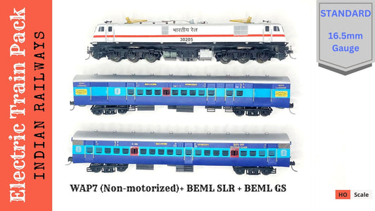 Electric Train pack- WAP7, BEML SLR + GS - HO Scale