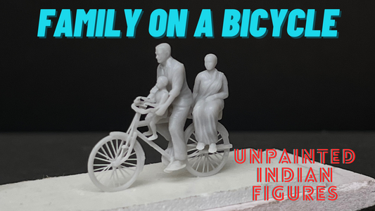 UNPAINTED Figures: Family on a Bicycle