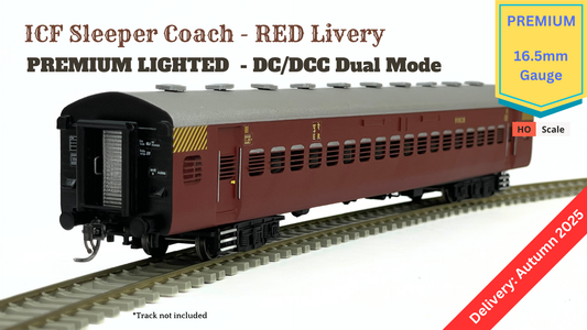 PRE-ORDER: ICF Sleeper HO Scale - Red Livery (1955-1990s), Premium Version