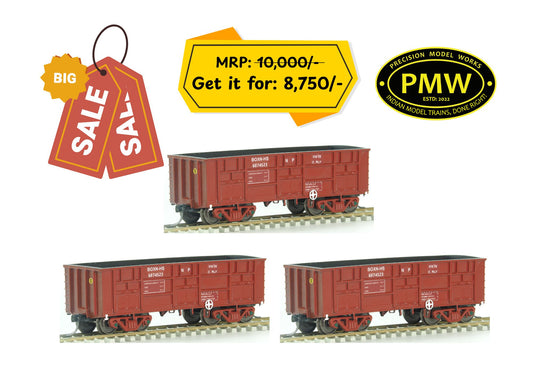ON SALE: BOXN Pack of 3 HO Scale, Free Rolling - Metal Wheels & Couplers - Mixed Color