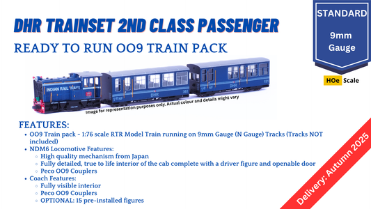 PRE-ORDER: Ready to Run DHR HOe Train Pack, 2nd Class (NO Tracks or Controller)