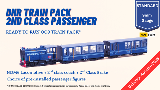 PRE-ORDER: Ready to Run DHR HOe Train Pack, 2nd Class (NO Tracks or Controller)