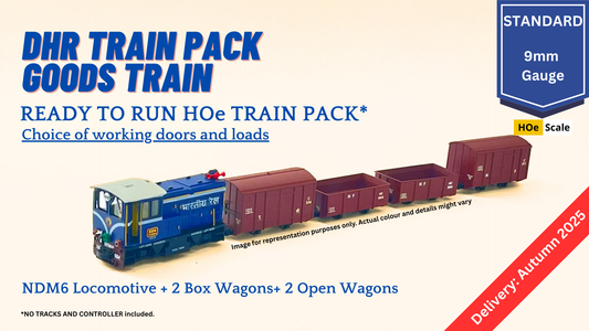 PRE-ORDER: HOe Ready to Run DHR Goods Train Pack (NO Tracks and Controller)
