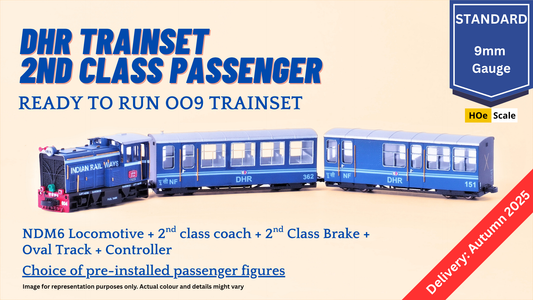PRE-ORDER: Ready to Run HOe DHR Trainset, 2nd Class (With Tracks and Controller)
