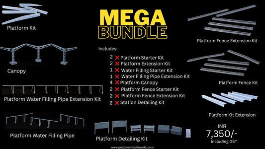 HO Station kit MEGA BUNDLE: 60" long, 2 platforms with details, 25% Savings