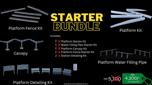 HO Station kit BUNDLE: 30" long, 2 Platforms with details, 20% SAVINGS